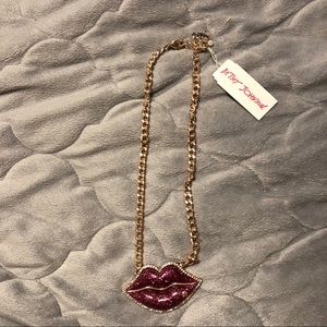 Betsey Johnson Lips Pendant Necklace